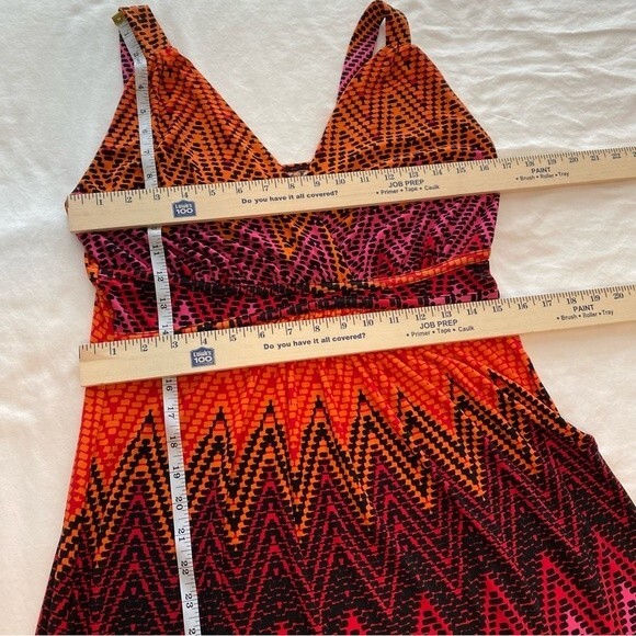 New Directions Maxi V Neck Sleeveless Empire Waist Sundress Cover Up Size L - Picture 11 of 12